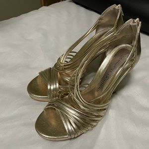 Gold strappy shoes 8.5